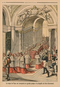Le corps du pape Léon XIII est transporté avec grande pompe à la Chapelle du Saint-Sacrement, illustration de couverture de 